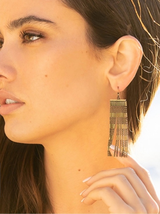 Plunder Jewelry - Plunder Silver Tone Fringe Dangle Earrings - Plunder Ava Style - NWT